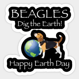 Beagle Happy Earth Day T-Shirt Sticker